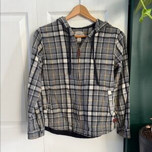 L.L.Bean Women's Scotch Plaid Flannel, Relaxed Zip Hoodie, Size XSmall